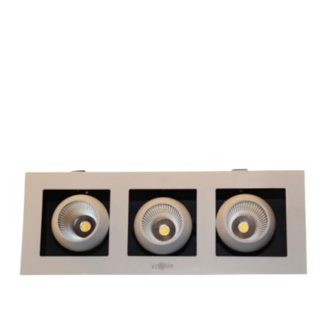 LED Downlight 3000K 8W*3 Square White