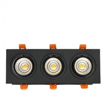 LED Cob Grill Downlight 3000K Black 3x10W LED Cob Grill Downlight 3000K Black 3x10W