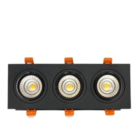 LED Cob Grill Downlight 3000K Black 3x10W