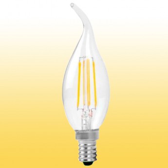 LED Candle 160-240V 3000K E14 6W C37 Filament Tailed