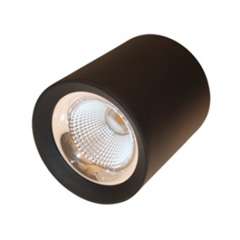 Led Cylinder Downlight 12W 3000K Black Round