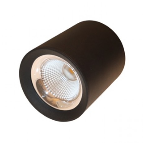 Led Cylinder Downlight 12W 3000K Black Round