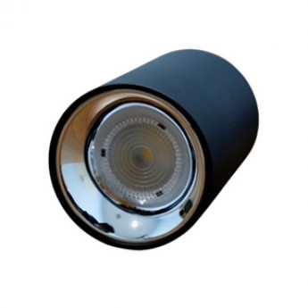 Led Cylinder Downlight 12W 3000K Black/Silver Round