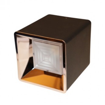 Led Cylinder Downlight 12W 3000K Black/Silver Square