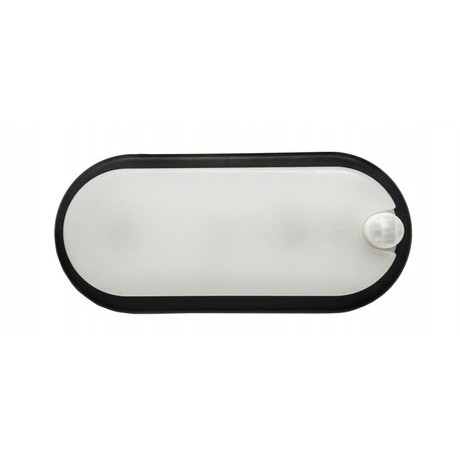 Led Bulkhead Black 16W 6000K Sensor Ip65